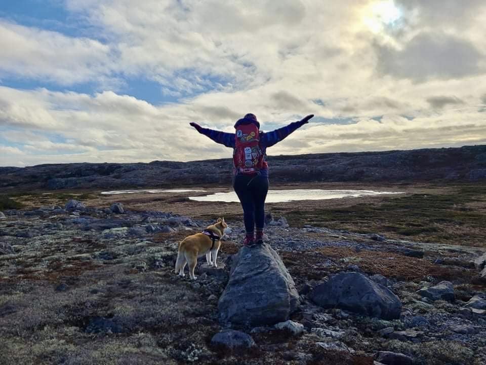 Barb Sooley and her faithful hiking companion Bella