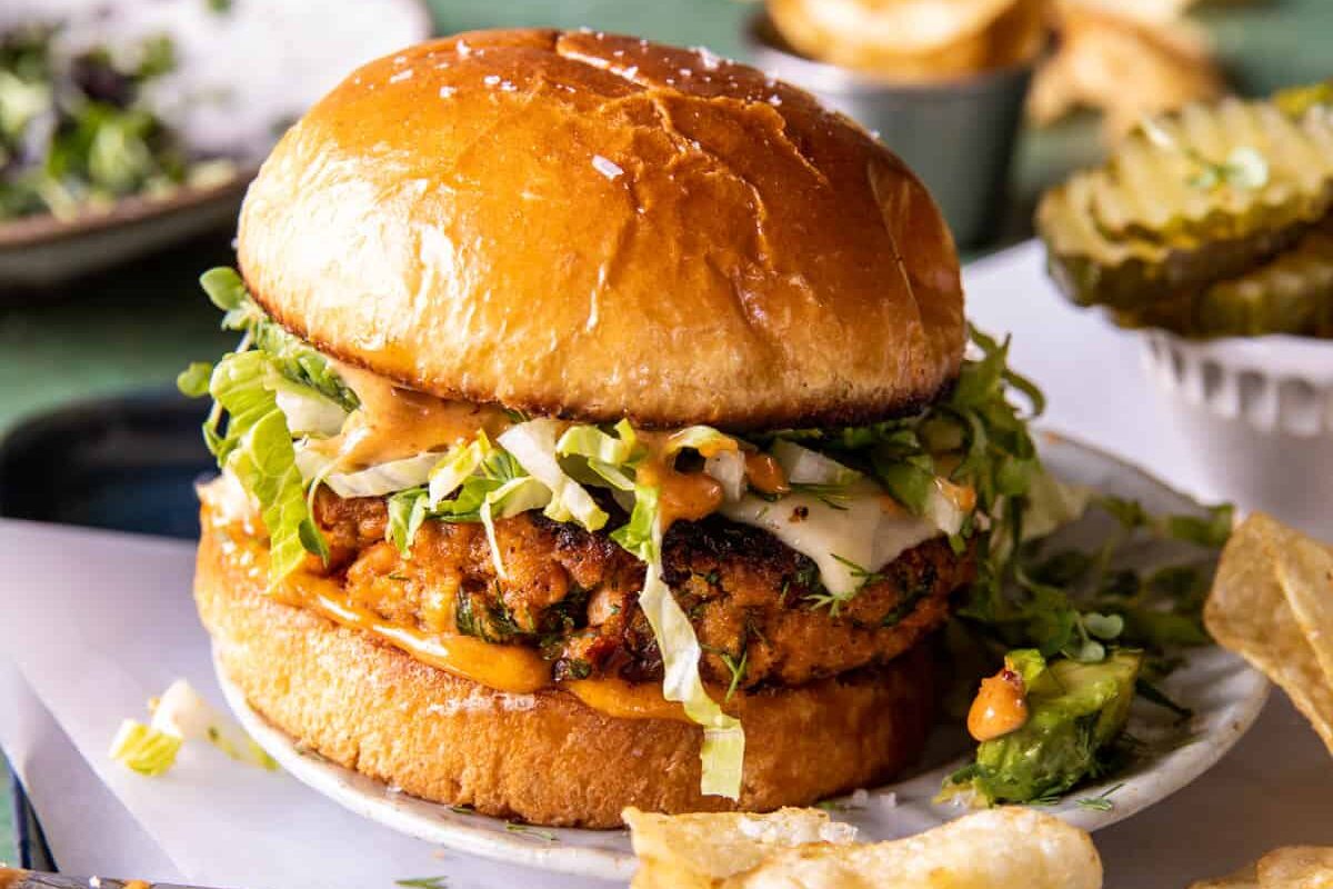 Easy Chipotle Salmon Burgers | halfbakedharvest.com