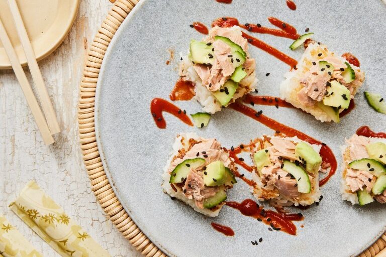 Spicy Tuna on Crispy Rice Rolls