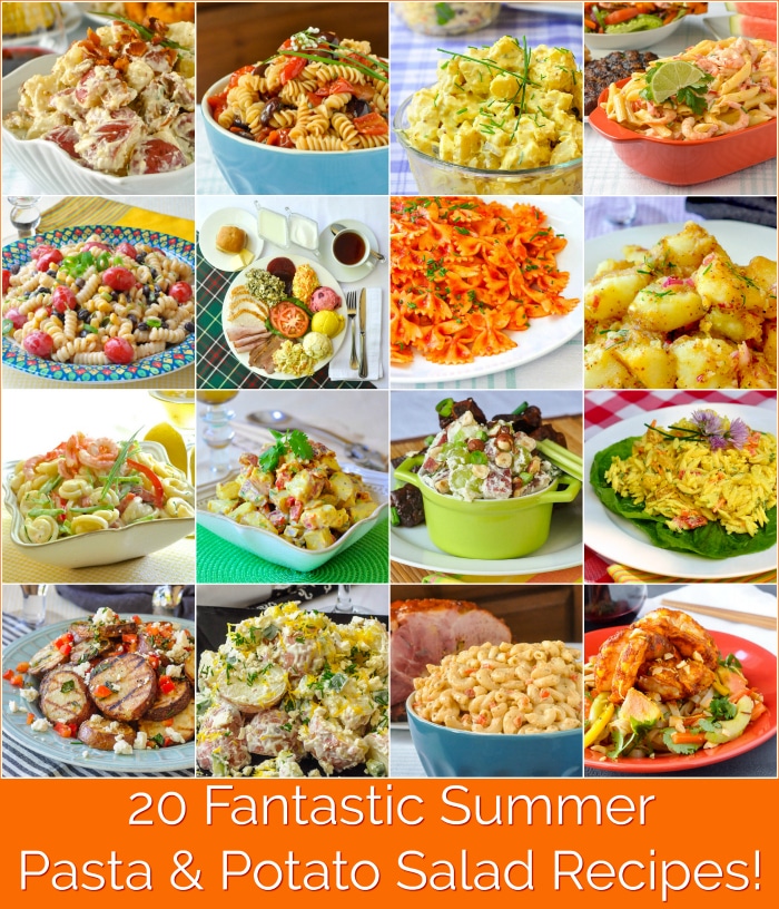 Summer Pasta Salad and Potato Salad Collage