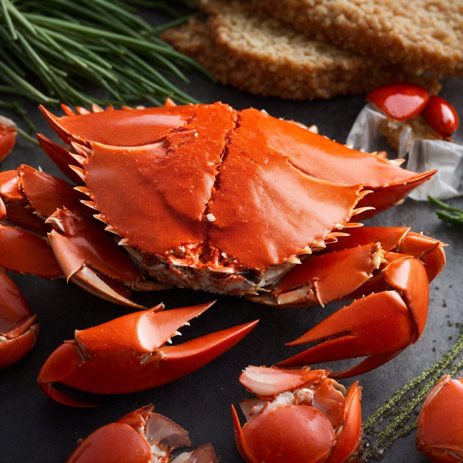 Assorted fresh crab meat varieties on ice, showcasing the rich colors and textures from king to blue crab, ready for culinary creations