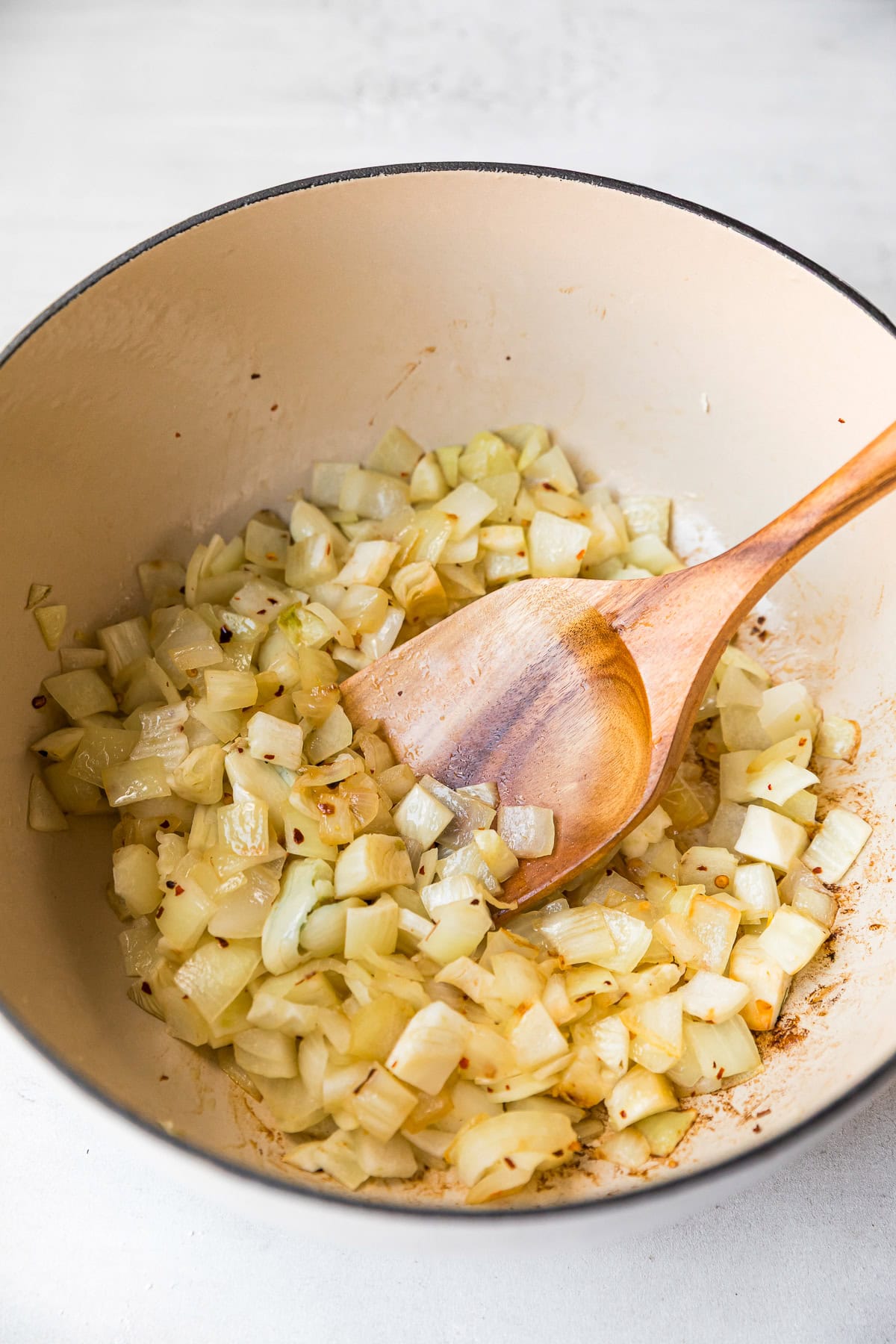 Saute the aromatics.
