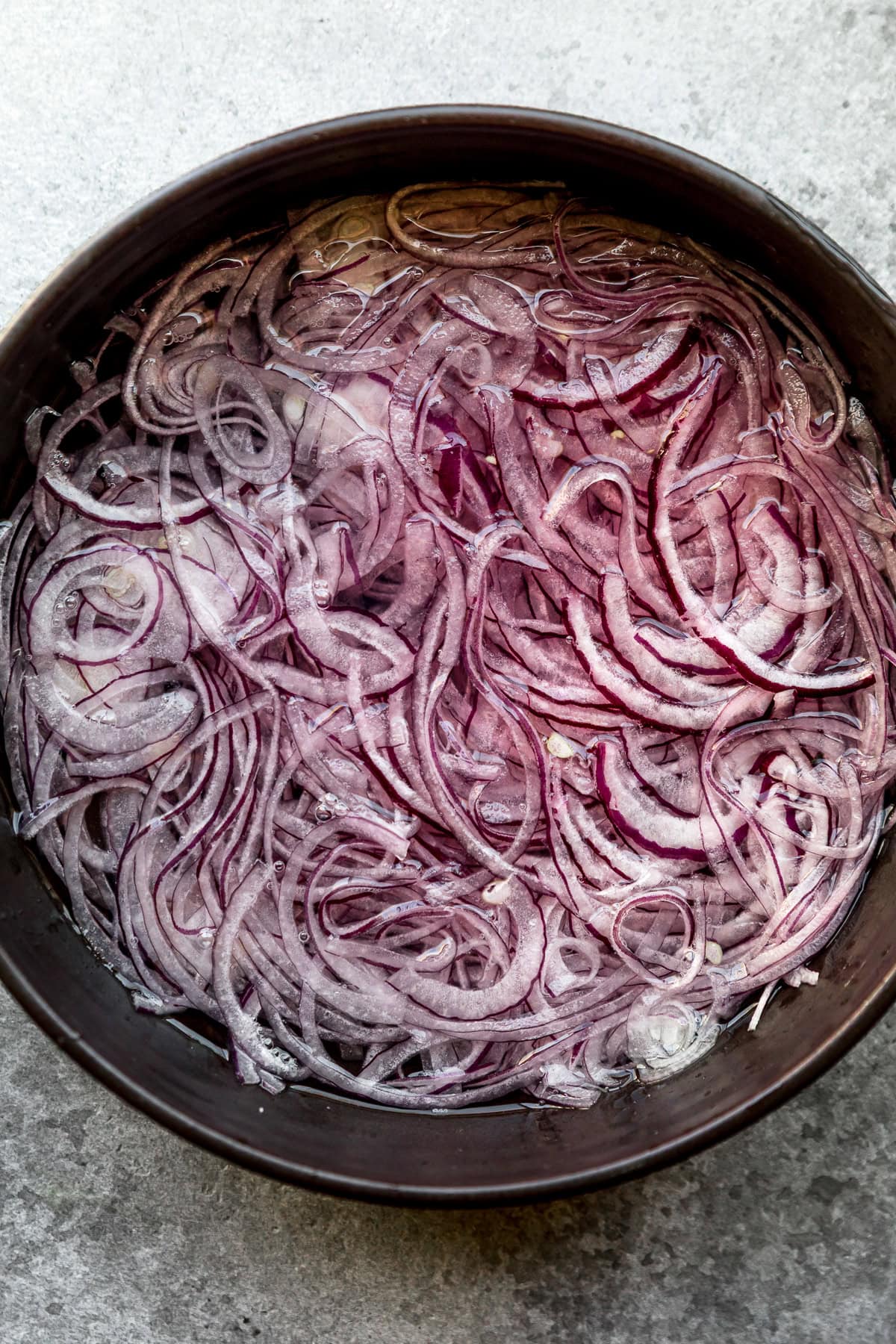 onions with salt and warm water