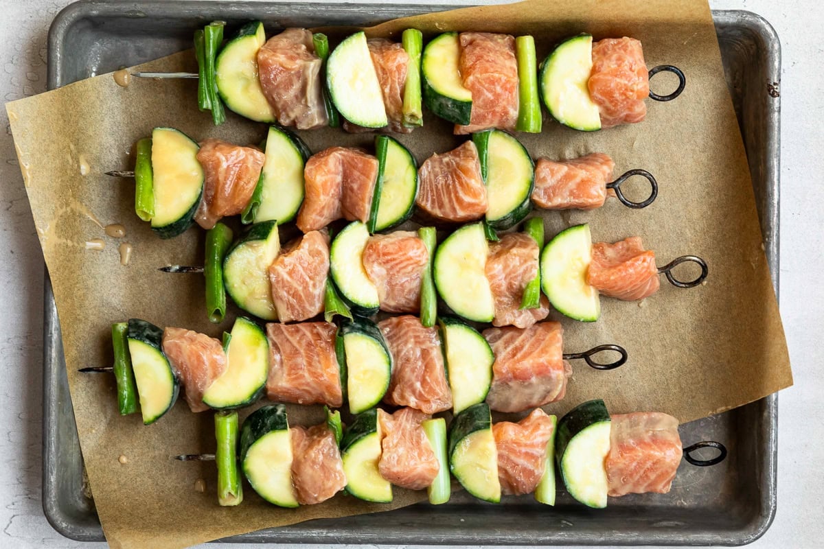 Thread onto skewers