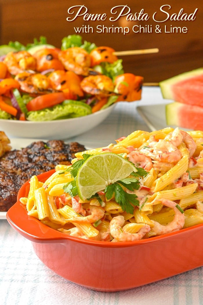 Penne Pasta Salad photo with title text added for Pinterest