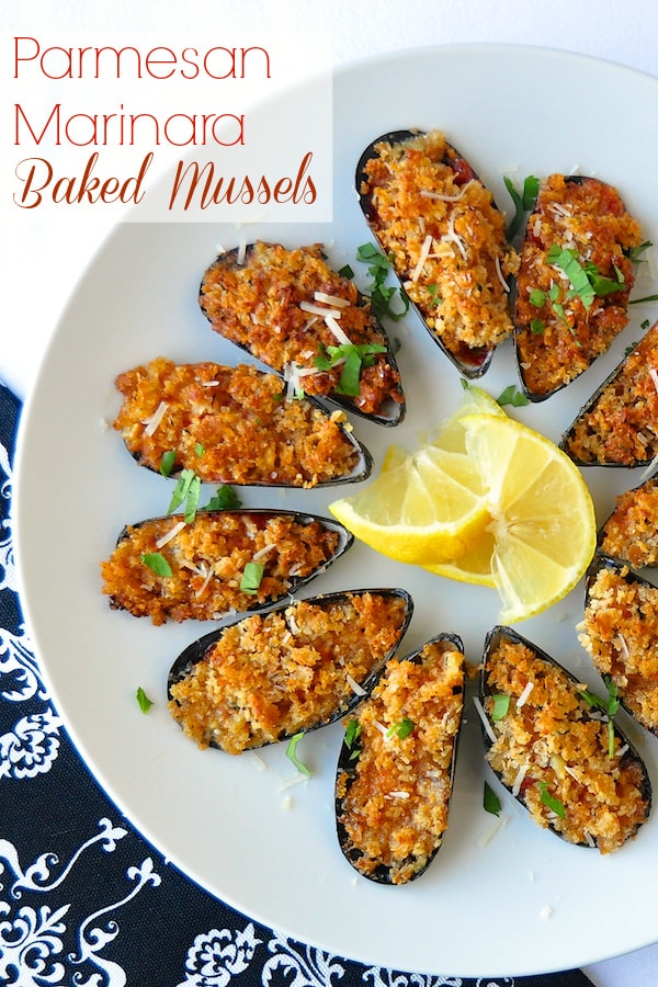 Parmesan Marinara Baked Mussels