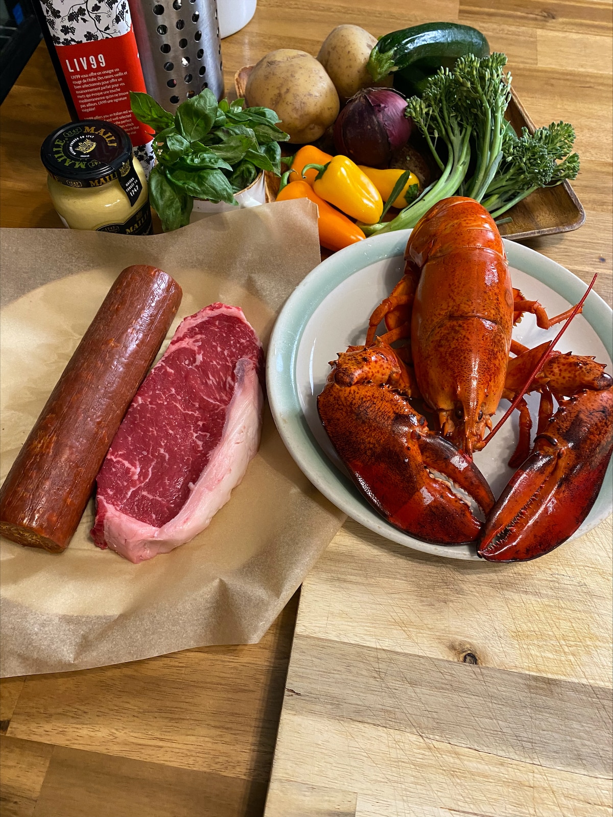 main ingredients for Surf & Turf Sharing Platter