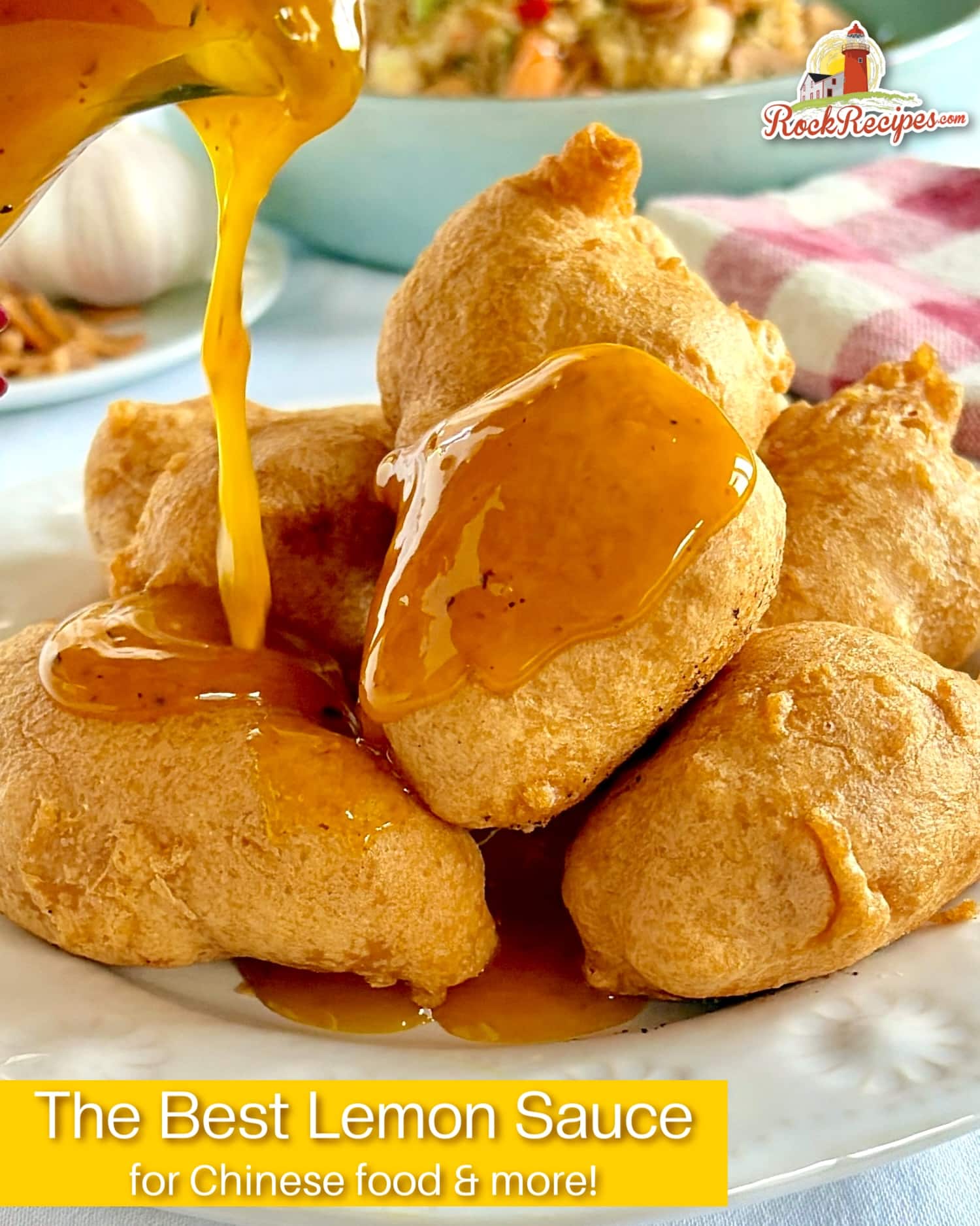 The best Lemon Sauce with title text added for social media posts