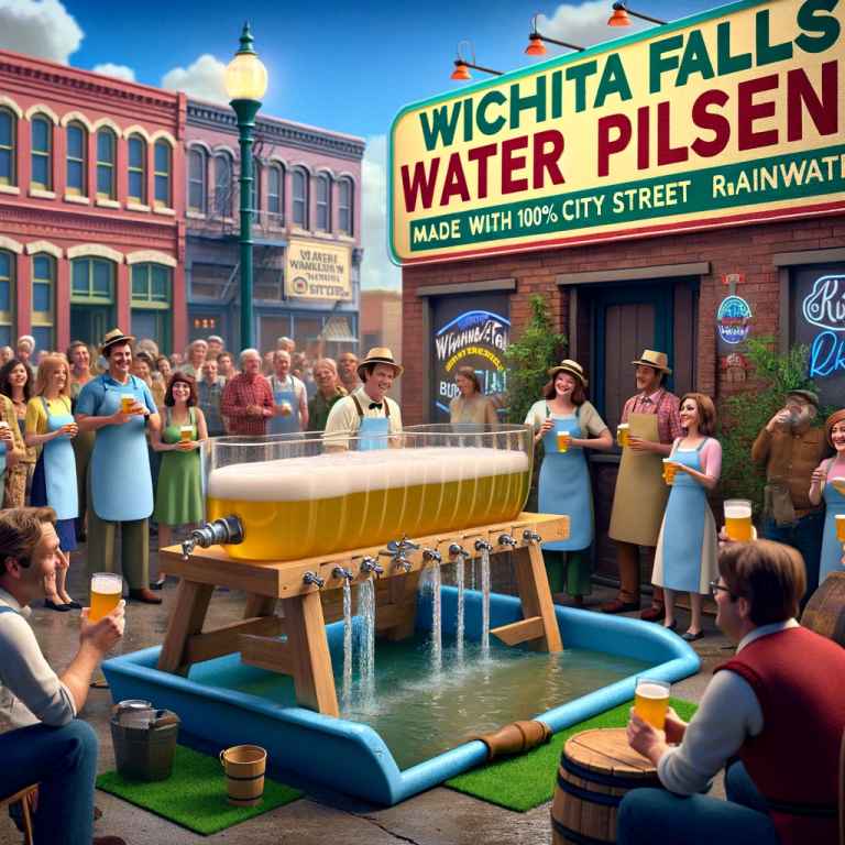 Local Brewery Unveils “Wichita Falls Water Pilsner,” Claims It’s Made with 100% Rainwater from City Streets – Screw the News Local Brewery Unveils “Wichita Falls Water Pilsner,” Claims It’s Made with 100% Rainwater from City Streets – Screw the News
