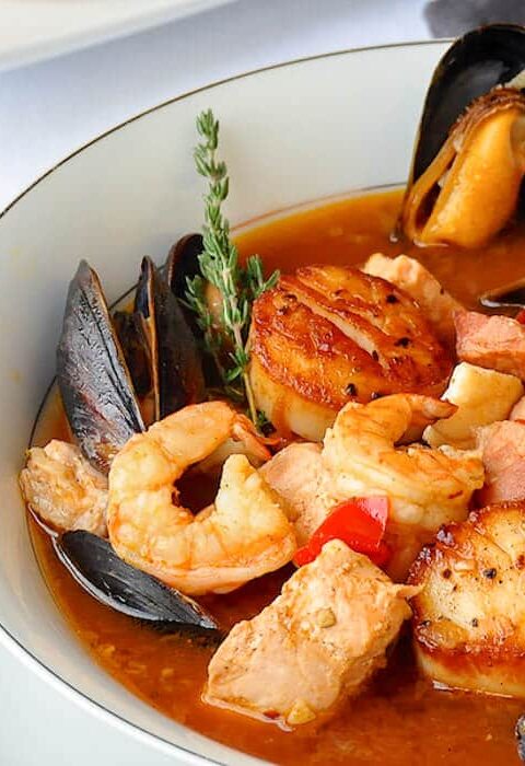 Manhattan Seafood Chowder with Chorizo & Roasted Vegetables