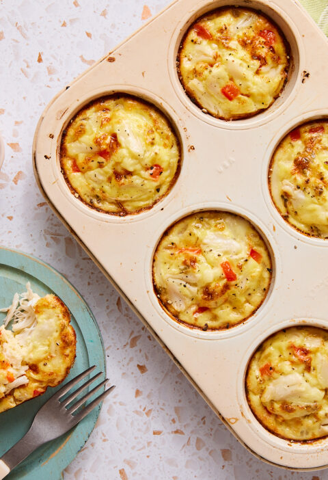 The Best Quick And Delicious Breakfast: Mediterranean Salmon Frittata Cups | Dish on Fish
