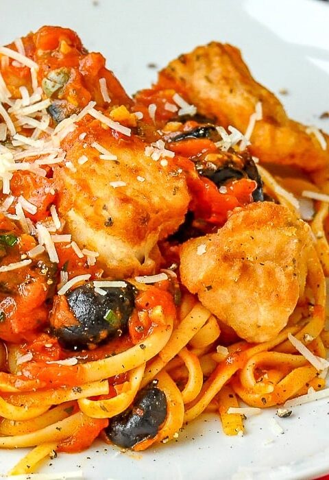 Cod Puttanesca, an incredibly delicious 30 minute everyday meal.