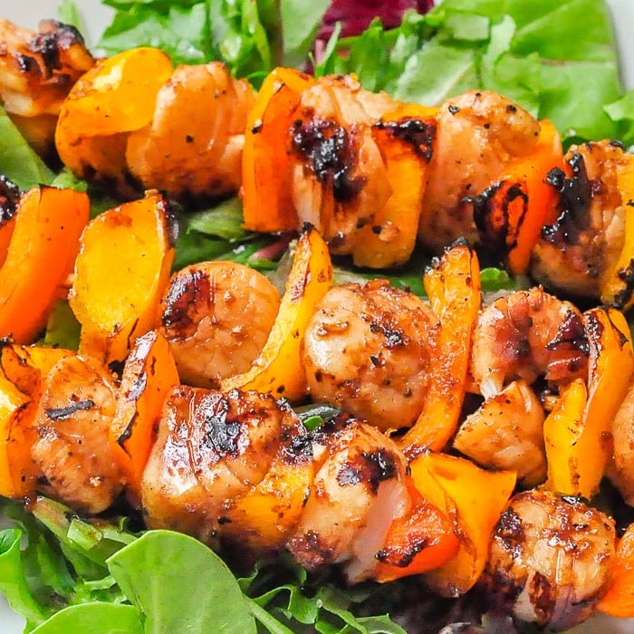 Ginger Soy Grilled Scallops – a quick & easy appetizer or lunch!
