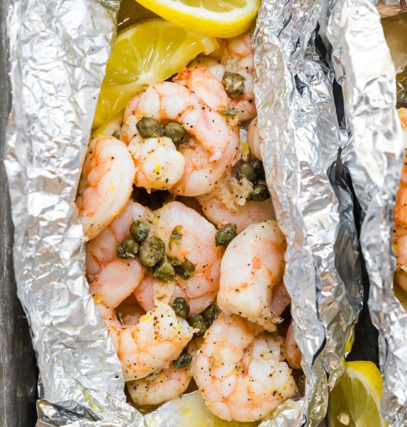 Shrimp Piccata Foil Packets