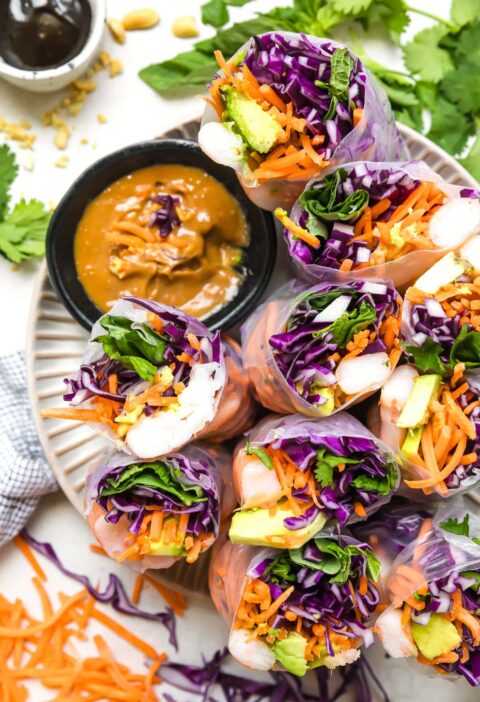 Summer Rolls with Shrimp and Peanut Hoisin Sauce