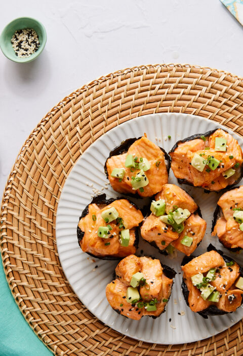 You Need To Try These Baked Salmon Sushi Cups | Dish on Fish