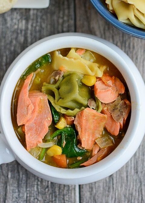 Try This Easy Instant Pot Salmon And Tortellini Soup | Dish on Fish