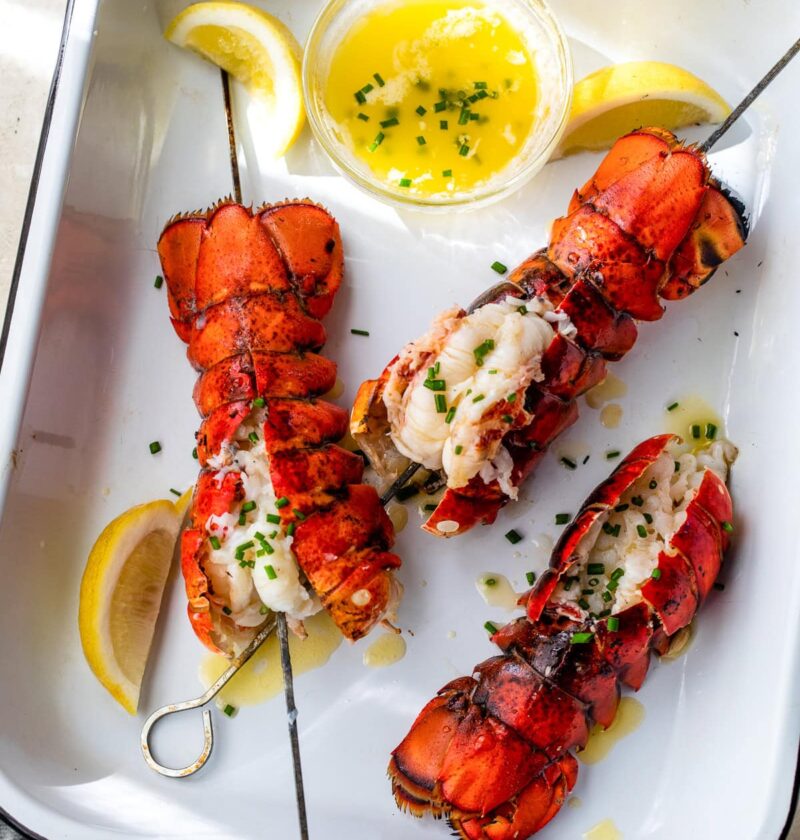 Grilled Lobster Skewers with Lemon Butter Grilled Lobster Skewers with Lemon Butter