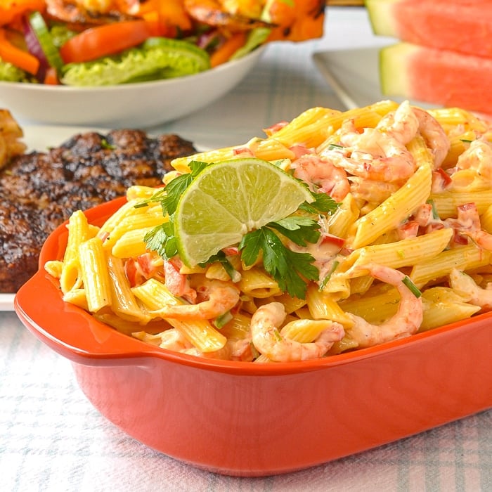 Penne Pasta Salad with Shrimp Chili & Lime – great BBQ side dish! Penne Pasta Salad with Shrimp Chili & Lime – great BBQ side dish!