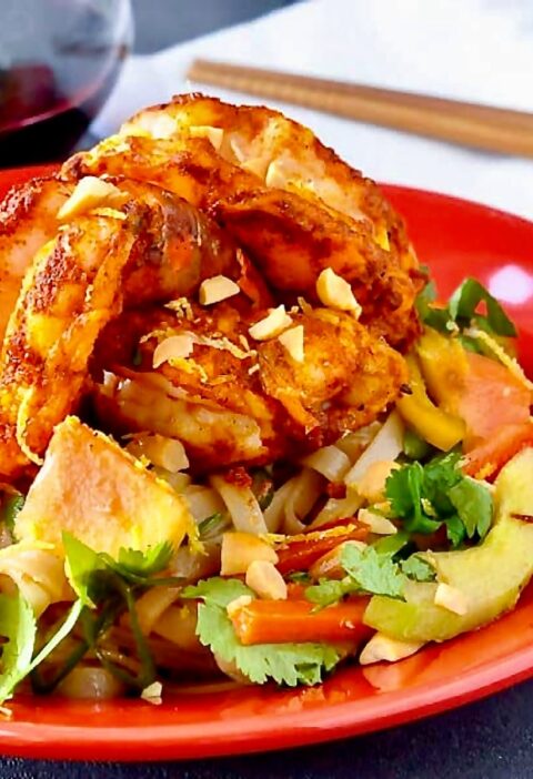 Tiger Shrimp & Glass Noodle Salad. An easy, tasty Airfryer recipe!