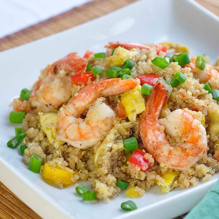 Egg Fried Quinoa with Shrimp – a nutritious and tasty alternative to fried rice!